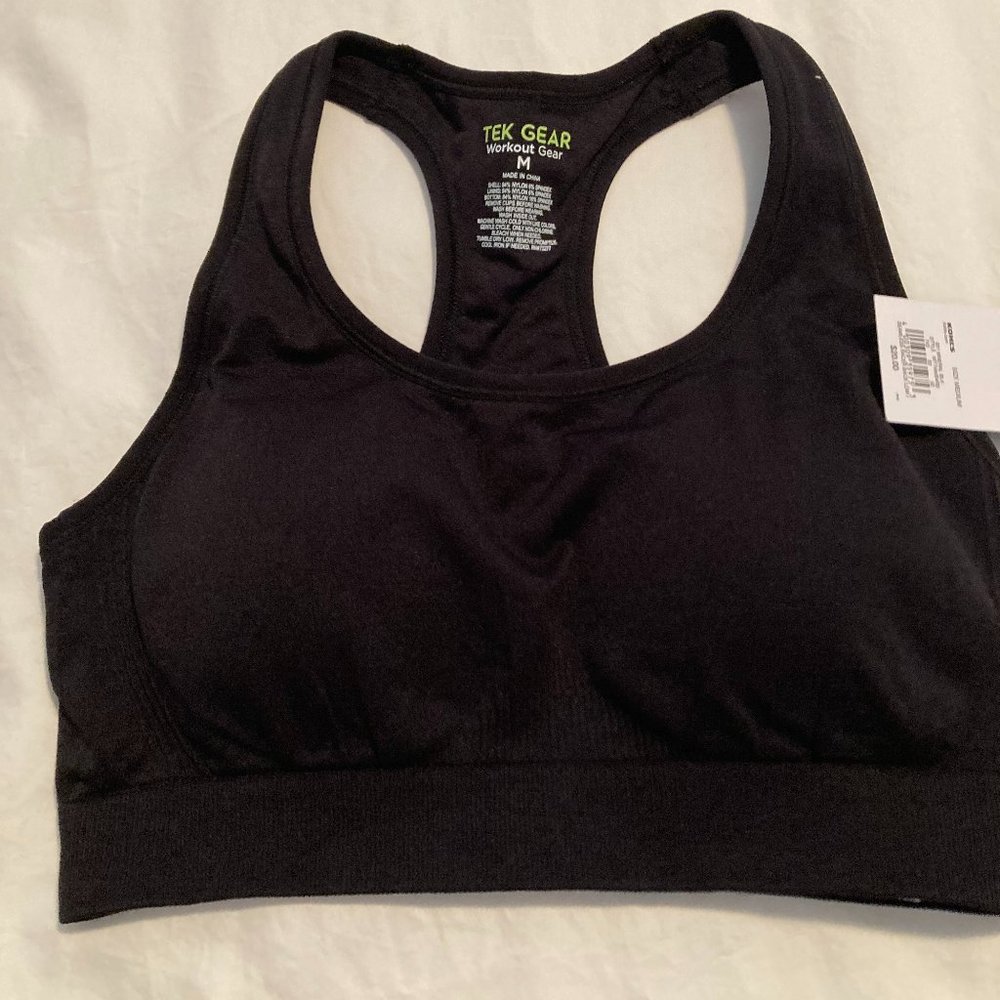 Tek Gear - black sports bra - size M